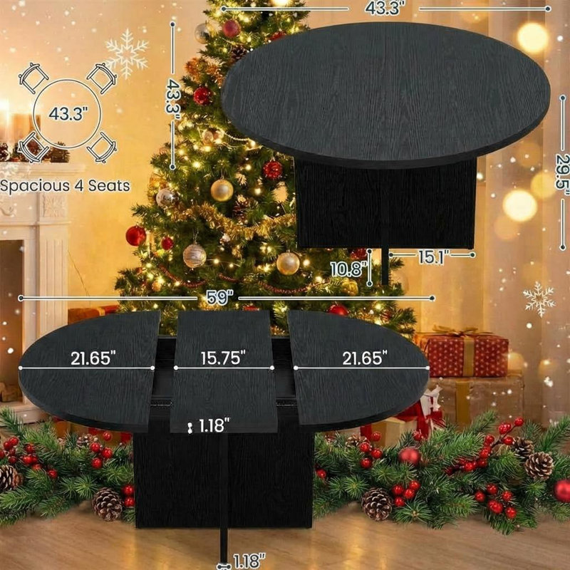 Round Dining Table, Black