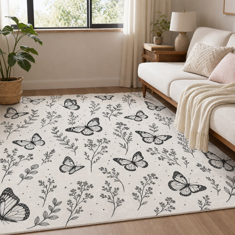 Tapis à motif floral fantaisiste 1Pcs, W55 * L78,7 po * 1 pièce