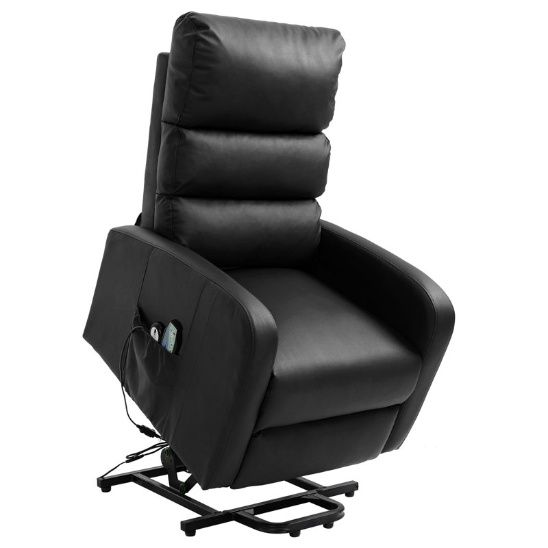 Nieves 73cm Wide Lift Assist Standard Recliner with Massager, Black
