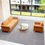 Mobilier de salon orange en velours de style Mid-Century moderne avec structure et coussins aux pieds en métal Confort exceptionnel