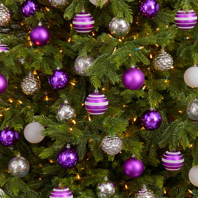 Ensemble d'ornement boule 64 pièces, Mauve