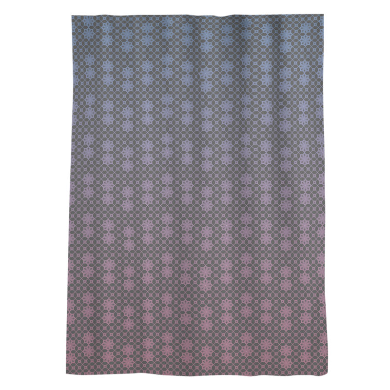 Panneau de rideau simple avec passe-tringle en treillis Avicia, Bleu / rose