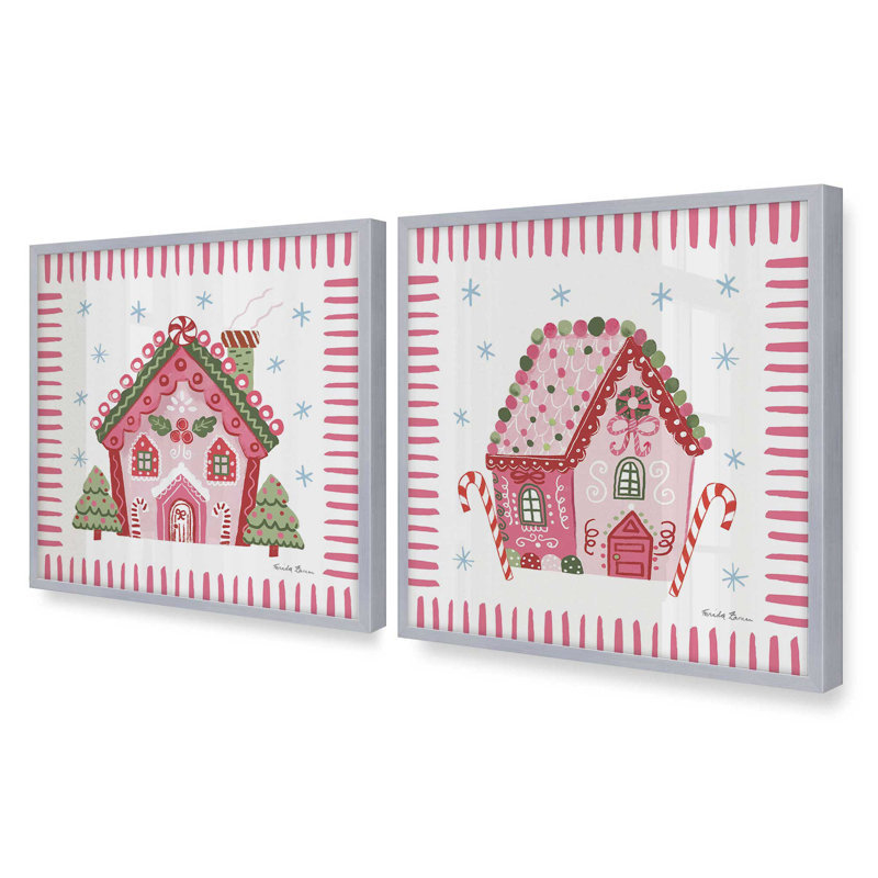 Ensemble de 2 estampes Ribboned Holiday, 12 po x 12 po, Chrome poli