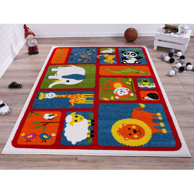 Kindig Geometric Red/Orange Area Rug