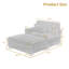 Bentura Oversized Upholstered Grey Corduroy Modular Chaise Lounge with Armrests & Throw Pillows-1878153760-1878892189