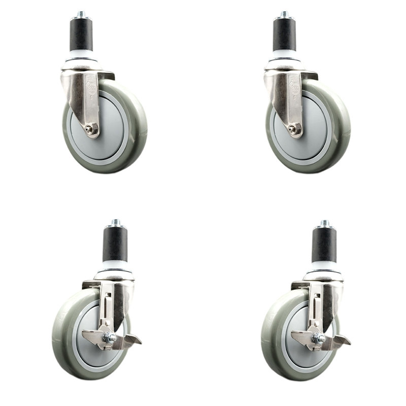 Roulettes pivotantes, H 5 po x l 5 po