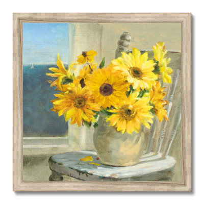 Sunflowers By The Sea Crop Light by Danhui Nai - Painting