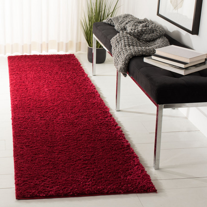 Jiang Red Area Rug, Runner 2'3" x 14', Red