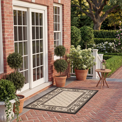 Arneshia Oriental Tan / Black Indoor / Outdoor Area Indoor/Outdoor Area Rug