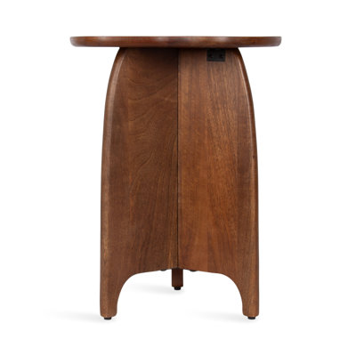 Kanna Wavy Round Mango Wood Side Table
