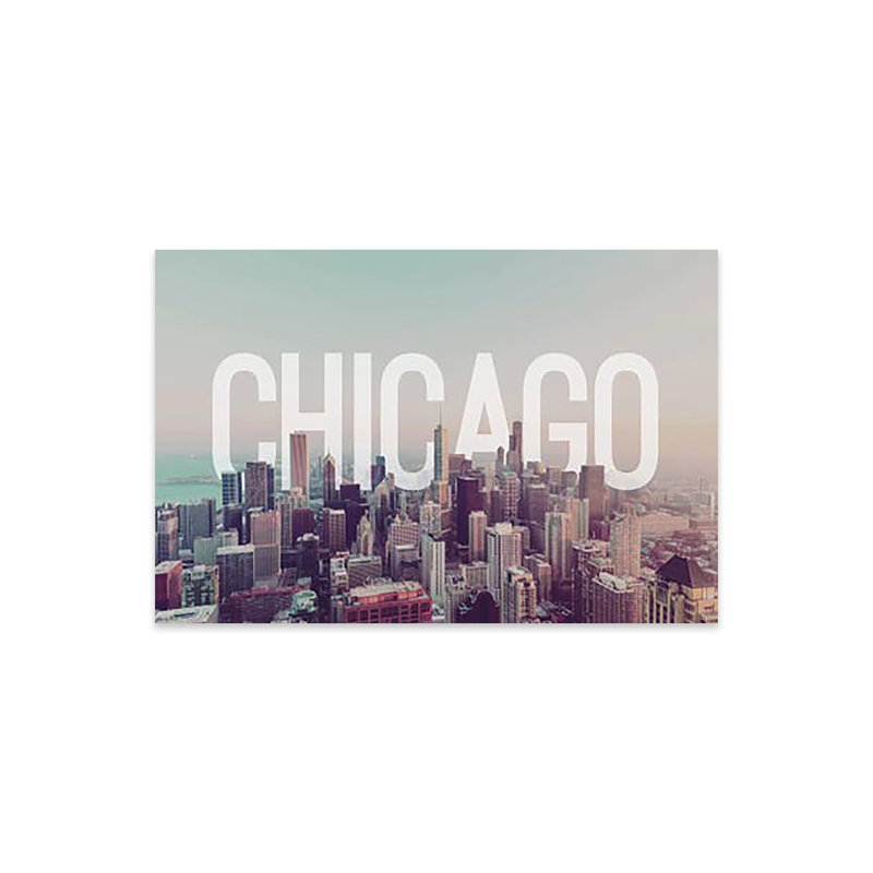Chicago par 5by5collective - impression sans cadre, H 16 po x l 24 po x P 0,25 po