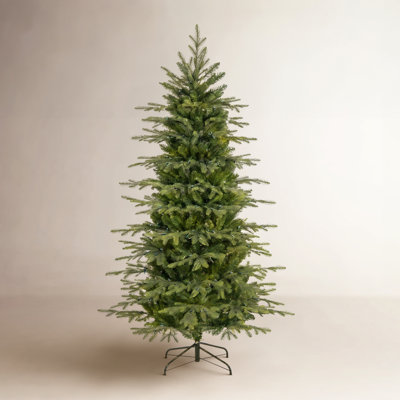Pre-lit Artificial Christmas Tree Hinged Xmas Tree w/ Branch Tips Multicolored LED Lights