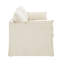 Canapé Shane en lin beige avec 2 coussins décoratifs, coussins amovibles, rembourrés