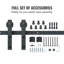 Ensemble de quincaillerie de porte de grange simple en acier noir simple standard-92408489