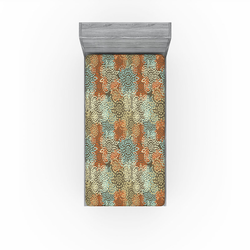 Ensemble de 2 draps-housses Ambesonne, Drap-housse de taille simple, Multicolore / floral 2