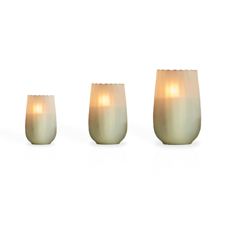 Danterius Glass Tabletop Tealight Holder, Frosted