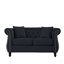 Canapé Chesterfield 58,8 po en velours noir pour salon, canapé 2 places capitonné avec accoudoirs roulés et tête de clou-523951034-523951037