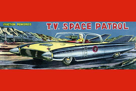 Voiture de patrouille de t.v. space-imprimé de publicités, 20 po x 30 p