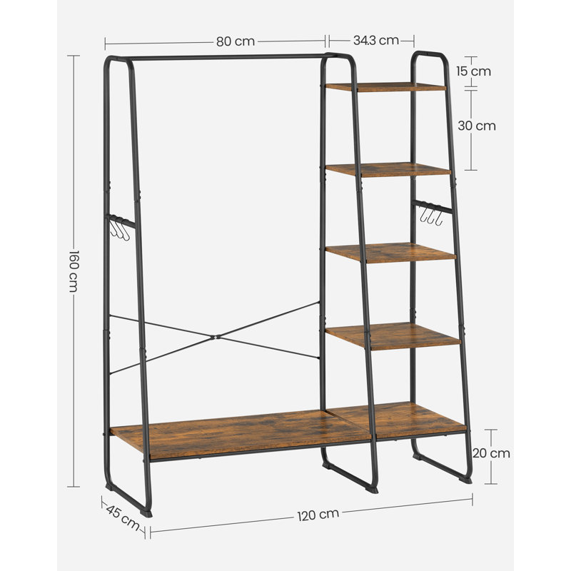 Manufactured Wood Freestanding Drying Rack, Rustic Brown/Black
