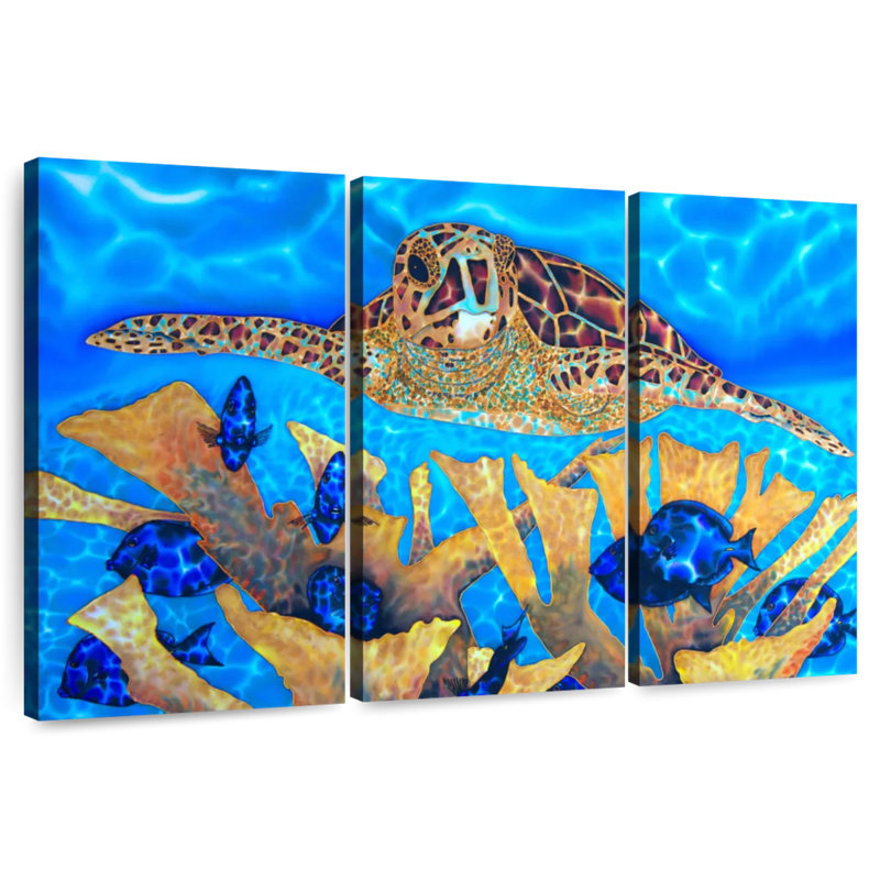 Blue Tang And Hawksbill, 36" H x 57" W