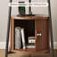 Table de bout ronde 23,8 po avec station de charge et porte tambour coulissante, table d'appoint cannelée avec rangement-43140284-52902411
