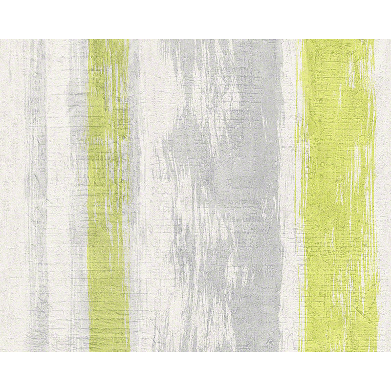 Schöner Wohnen 6 10m L x 53cm W Wallpaper, Yellowish green/Telegrey/White