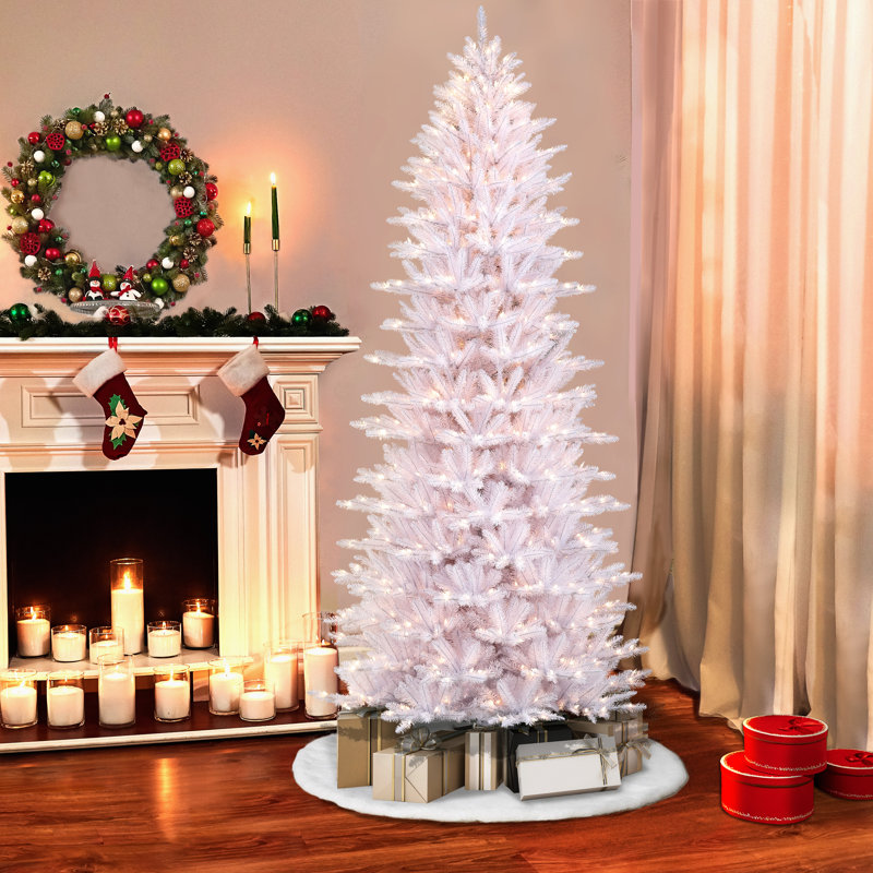 9' Lighted Artificial Fir Christmas Tree
