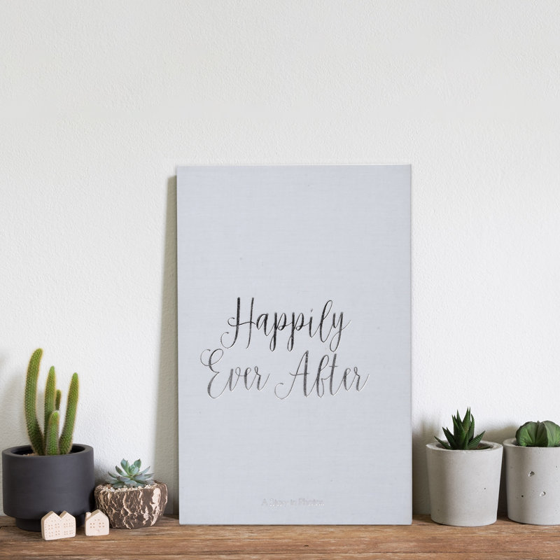  Linen "Happily Ever After" Coffee Table Wedding Photo Album for 180 4x6 Photos, Gray