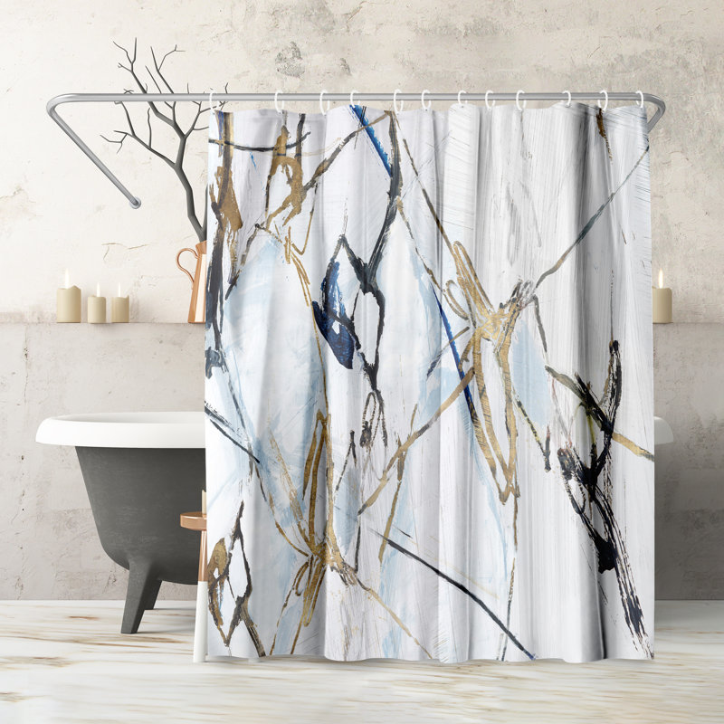 Strayer Abstract Multicolor Polyester Shower Curtain