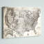 «Old USA Map», impression sur toile tendue