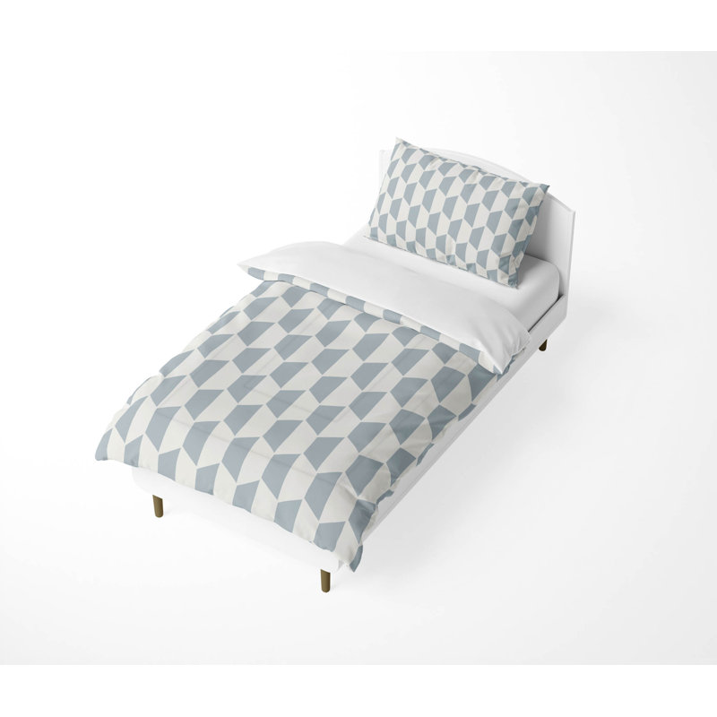 Hex Decorative Lightweight Comforter Set, Slate Blue