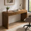 Table d'appoint courbée à 3 tiroirs avec poignées dorées en noyer et placage de frêne naturel en noyer-919266282