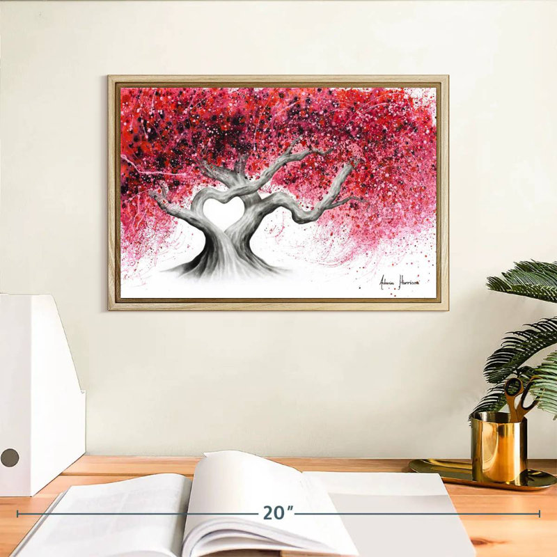 Arbres de l'amour, Cadre flottant en bois naturel, 13 po x 9 po