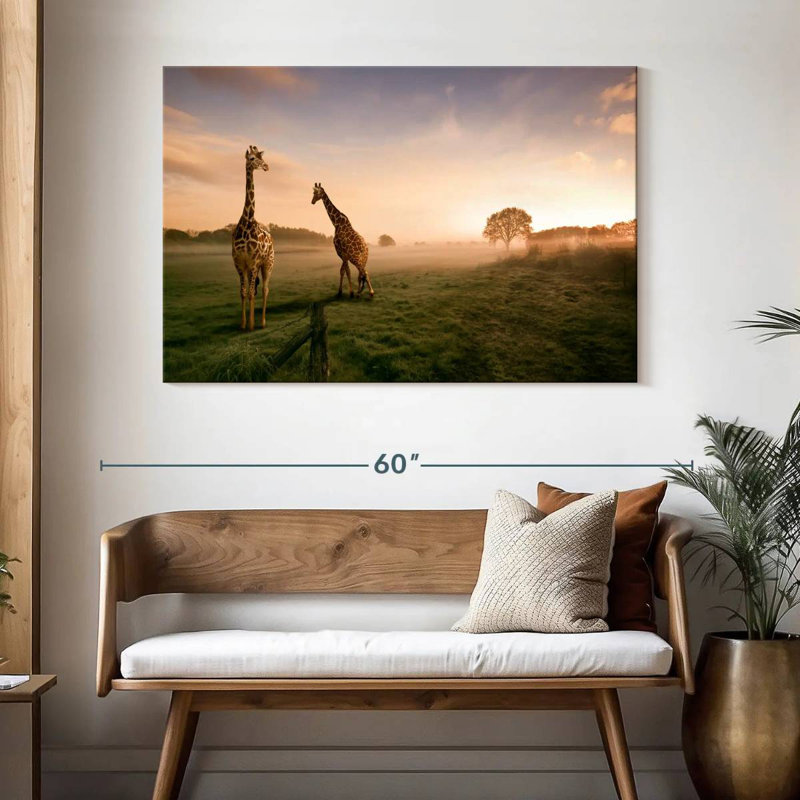 Brampt Giraffes In Savanna, 32" H x 48" W