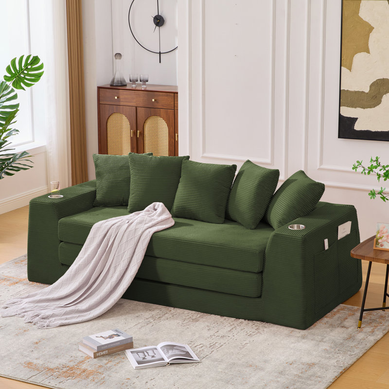 [Nouveauté] [Vidéo fournie] Canapé-lit convertible de 82,25 po, Green
