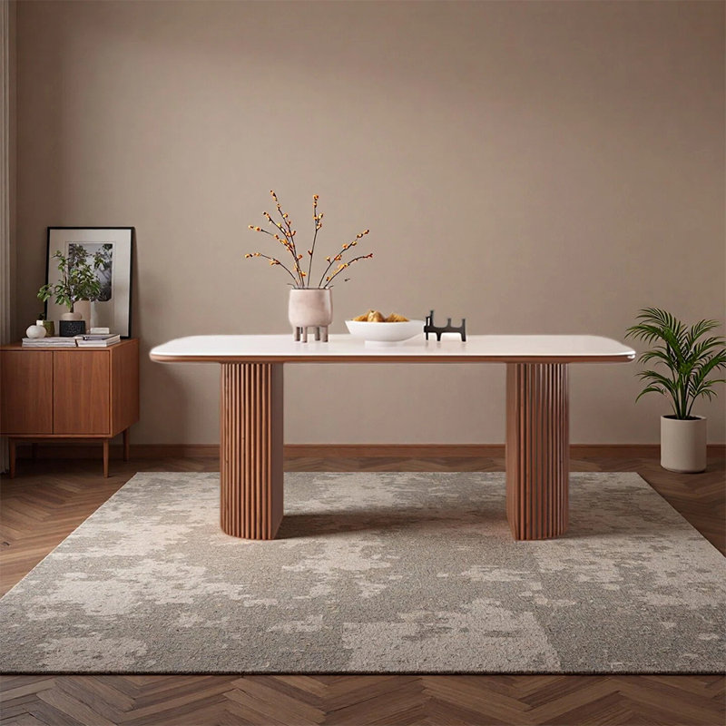 Simple, retro and fashionable dining table, H 29,52 po x L 55,11 po x l 31,49 po