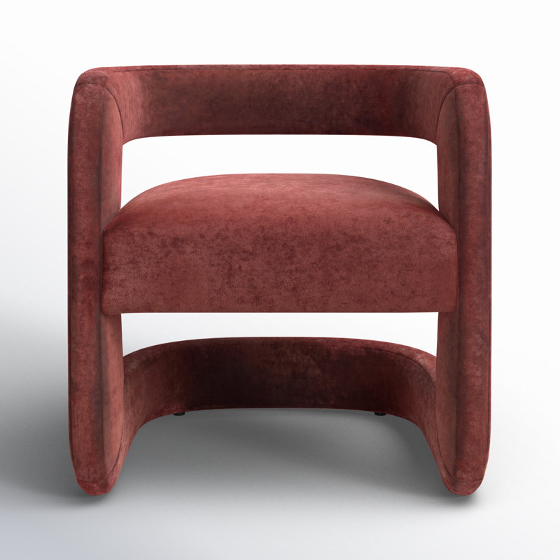 Boback 27.5'' Wide Barrel Chair, Dainty Maroon