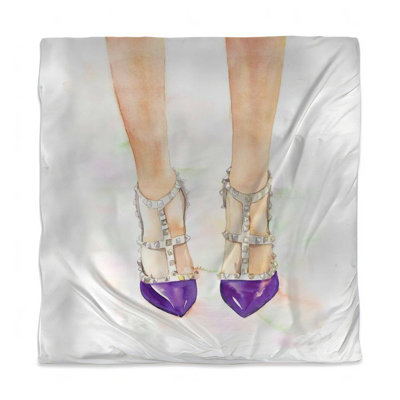 Purple Studded High Heels Duvet Cover | Home Decor Bedding