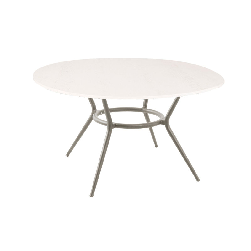 Joy Outdoor Round Dining Table, Travertine Look