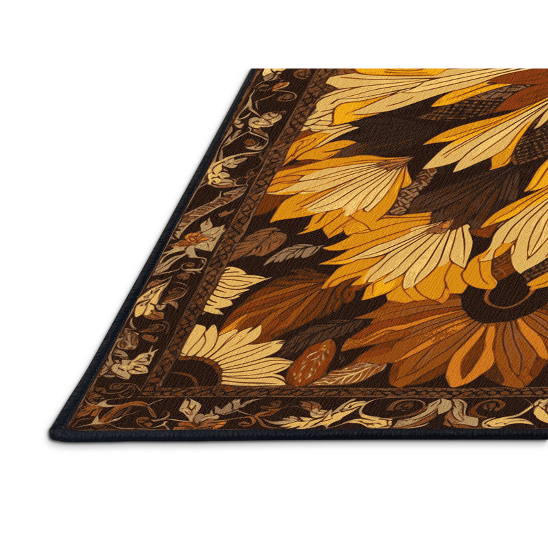 Tapis brun lavable à la machine, Rectangle 7 pi x 9 pi