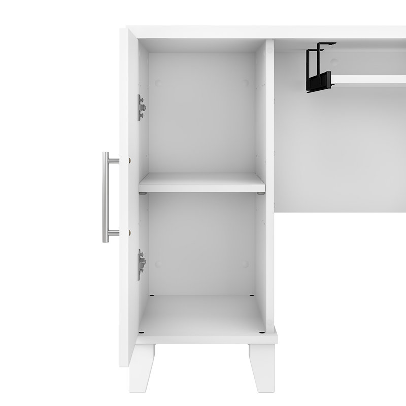 Ensemble de bureau avec rehausse Magomed, Blanc