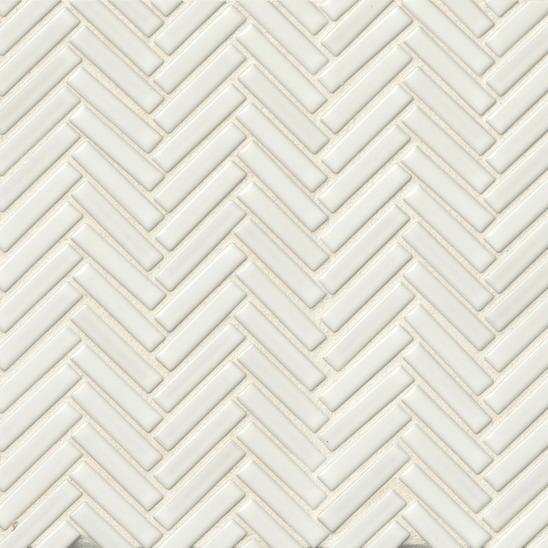 90 0.5" x 2" Porcelain Mosaic Wall & Floor Tile, White