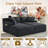 Masir Boneless Sleeper Couch,Double Chaises Lounge With Pillows, Could Plush Corduroy-515763134