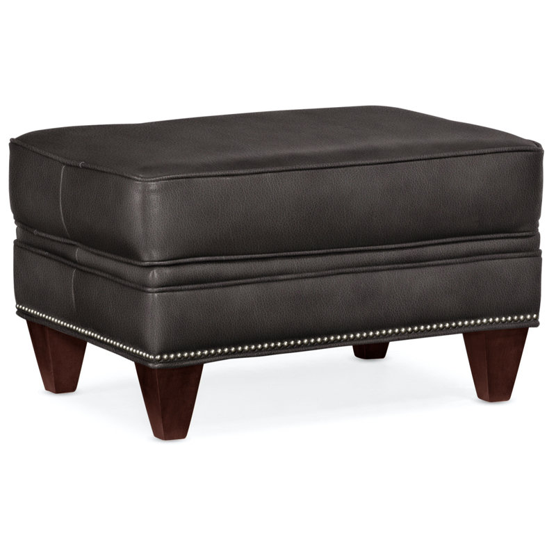 Reddish Ottoman, Gunmetal, Mahogany, Aline Light Gray Stonewash Genuine Leather