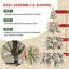 Arbre de Noël pré-éclairé avec pomme de pin, lumières DEL et base en métal-129931781