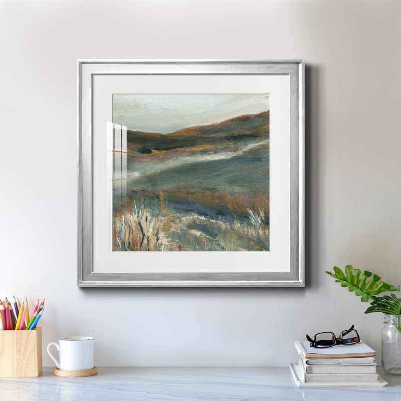 Cuivre crépuscule II - peinture encadrée, Papier avec cadre argenté, H 17,5 po x l 17,5 po x P 1,5 po