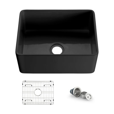 Farmhouse / Apron Single Bowl Fireclay Kitchen Sink