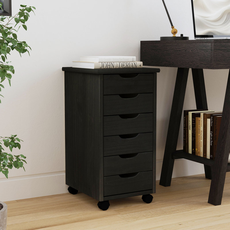Commode de rangement 6 tiroirs Carrena, Noir, noir, noir, noir