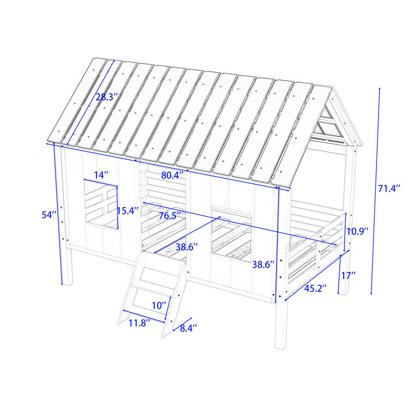 Lit mezzanine simple en bois