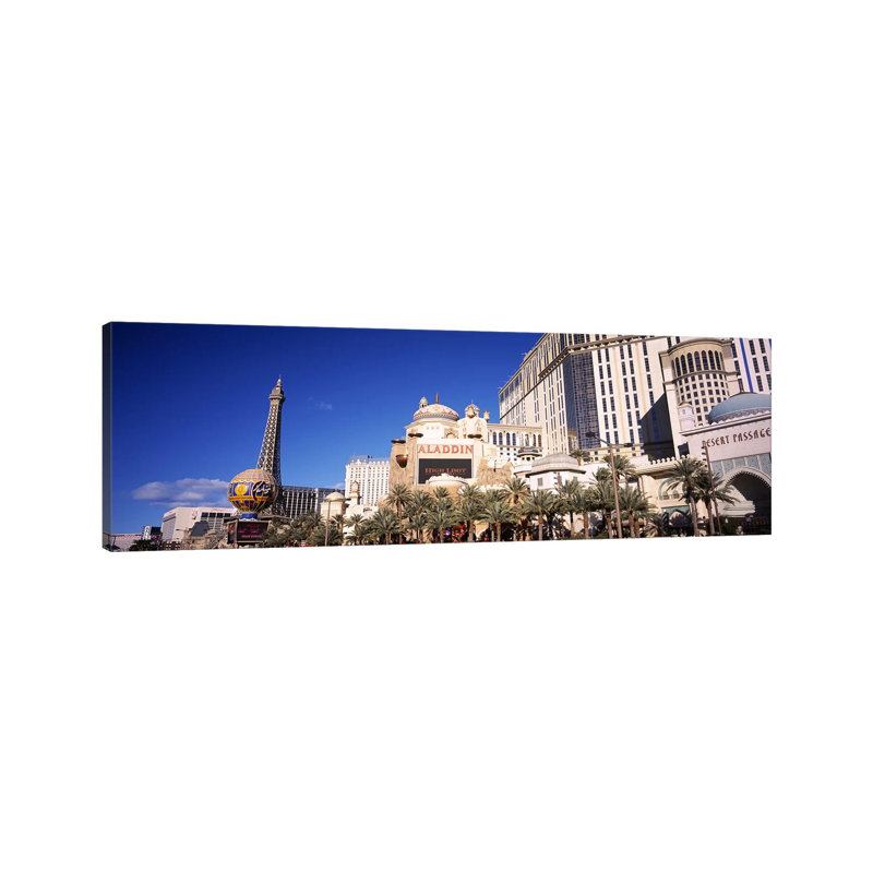 Hotel in a City, Aladdin Resort and Casino, the Strip, Las Vegas, Nevada, USA 1 Piece Wrapped Canvas Panoramic Wall Art